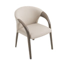 Modrest Wynetta Mid-Century Modern Grey Vegan Leather + Grey Ash Dining Chair