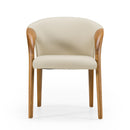 Modrest Wynetta Mid-Century Modern Grey Vegan Leather + Walnut Dining Chair