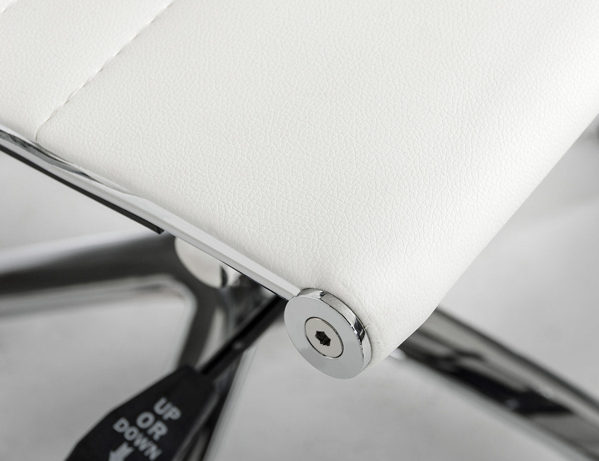 Scroll Modern White Eco-Leather Office Chair