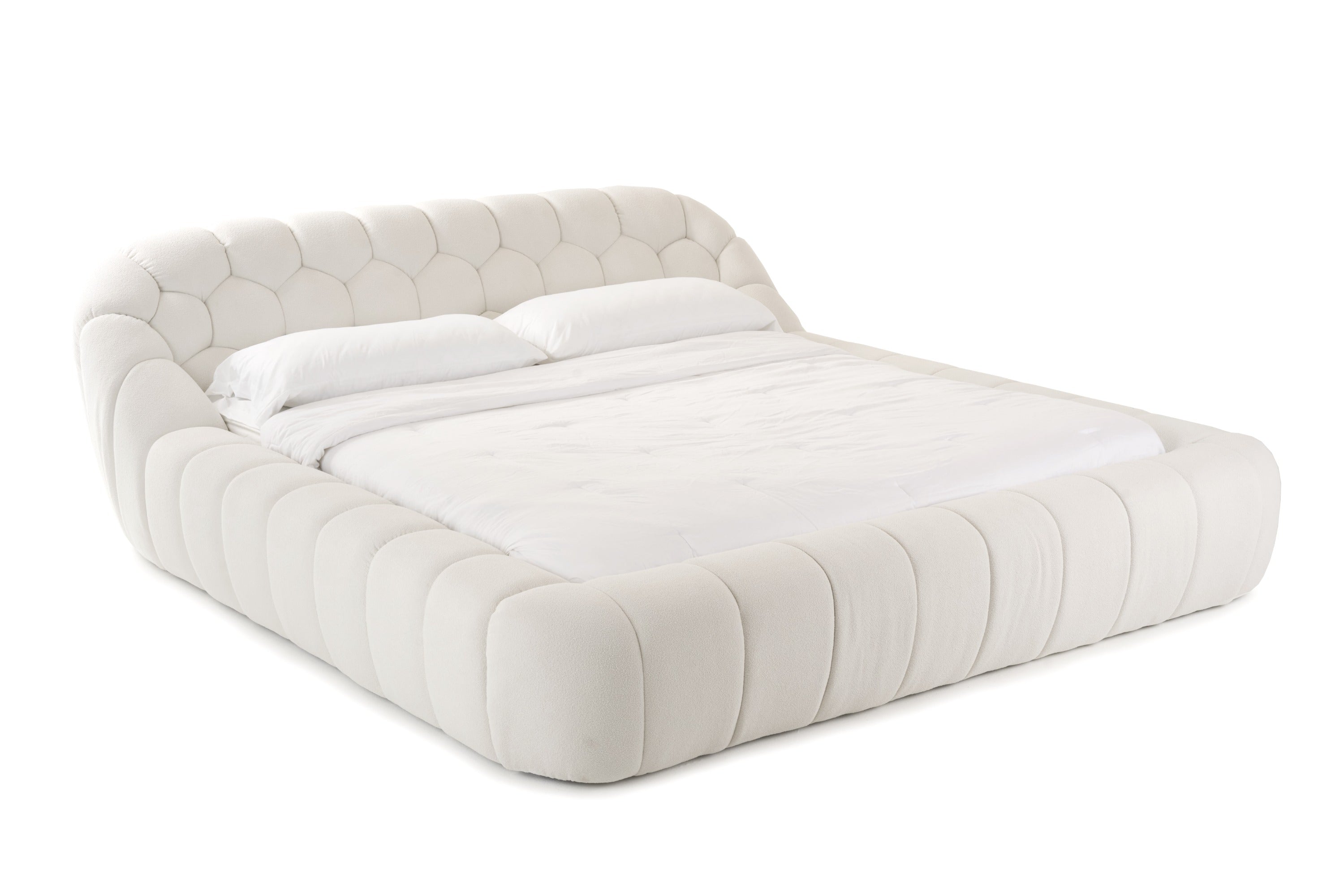 Divani Casa Yolonda - Modern Off-White Fabric Bed