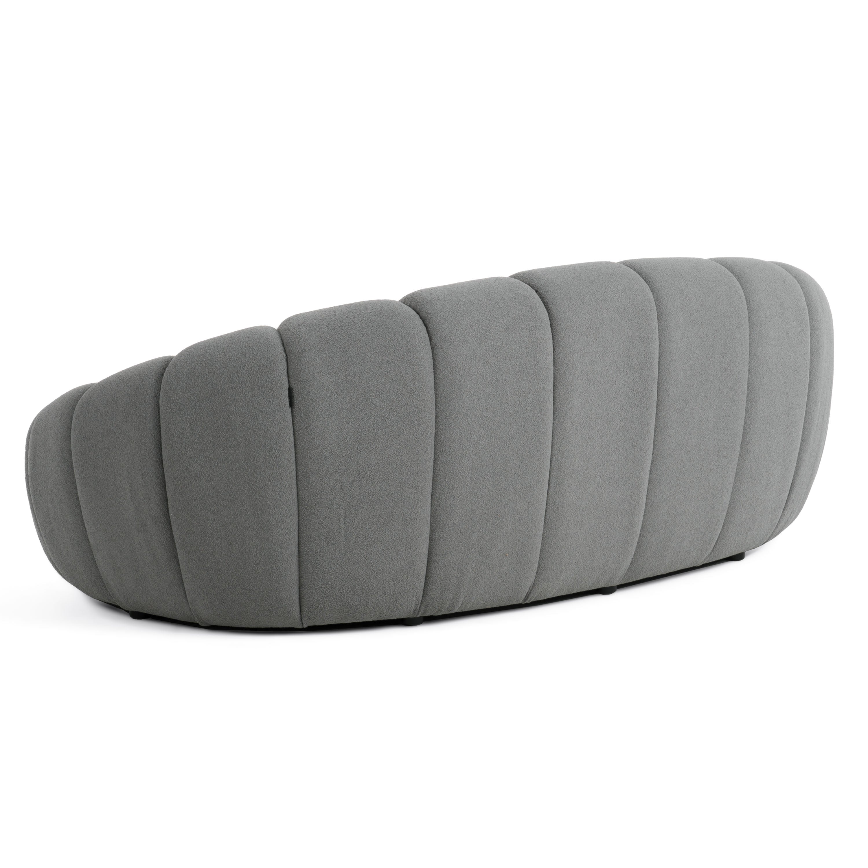 Divani Casa Yolonda - Modern Curved Light Grey Fabric Loveseat