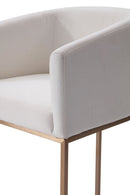 Modrest Yukon - Modern White Fabric & Brushed Bronze Bar Chair