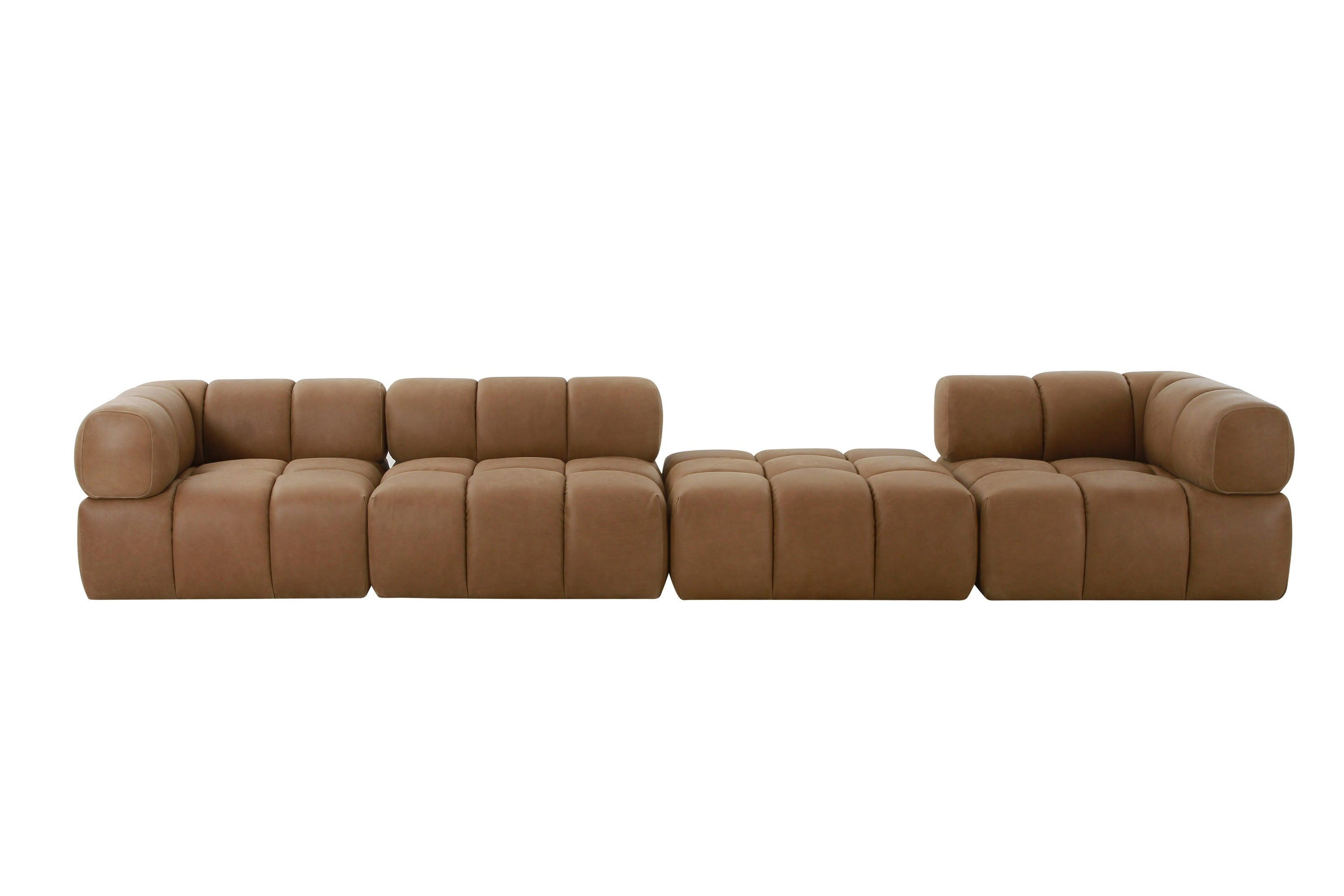 Divani Casa Everest - Modern Brown Leather Modular Armless Sectional Seat