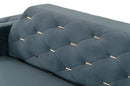 Divani Casa Chesterfield - Blue Velvet Right Facing Sectional Sofa