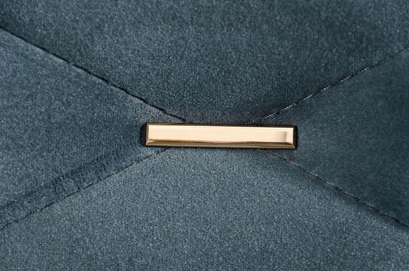 Divani Casa Chesterfield - Blue Velvet Right Facing Sectional Sofa