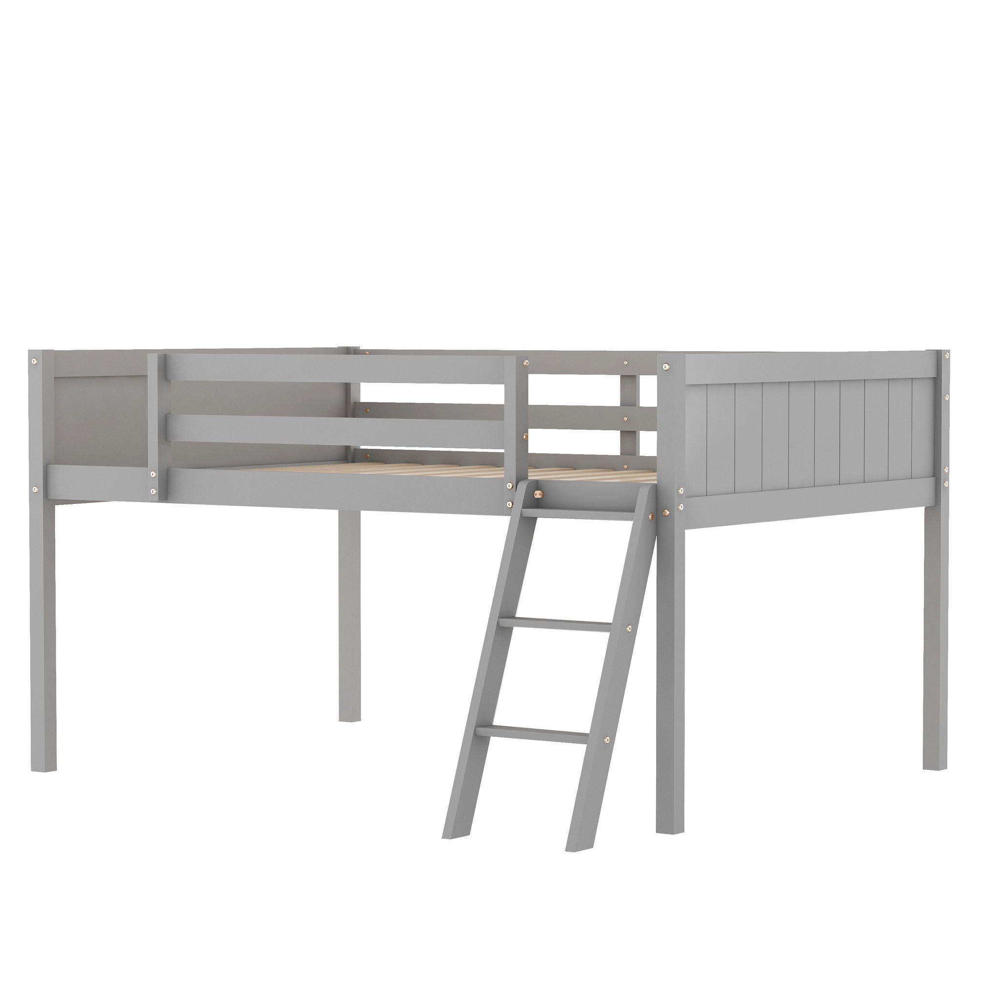 Low Loft Bed With Adjustable Ladder