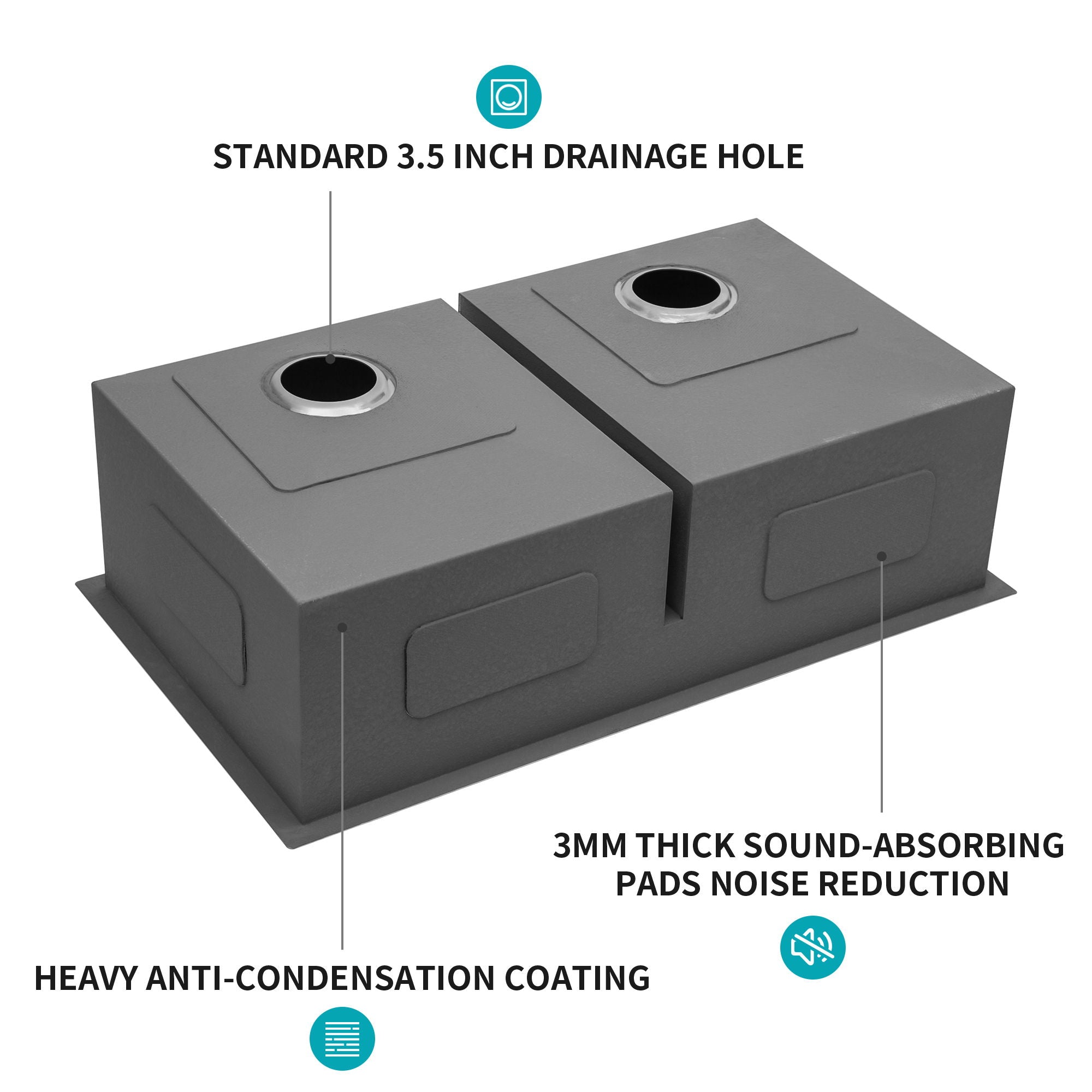 Modern Double Bowl Undermount Sink Design With 10" Deep Basins