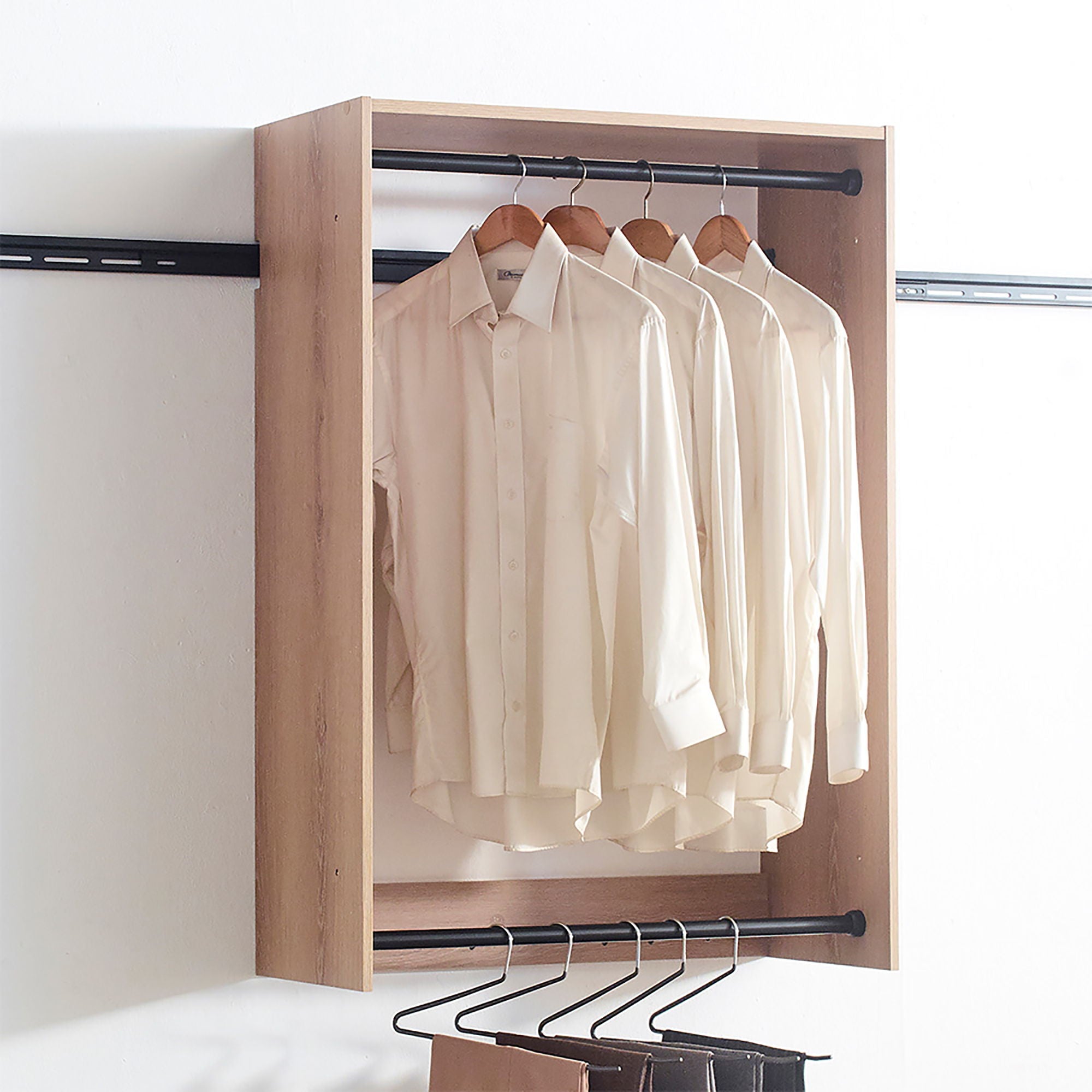Devi - Wall Mounted Wood Closet System & Modular Design