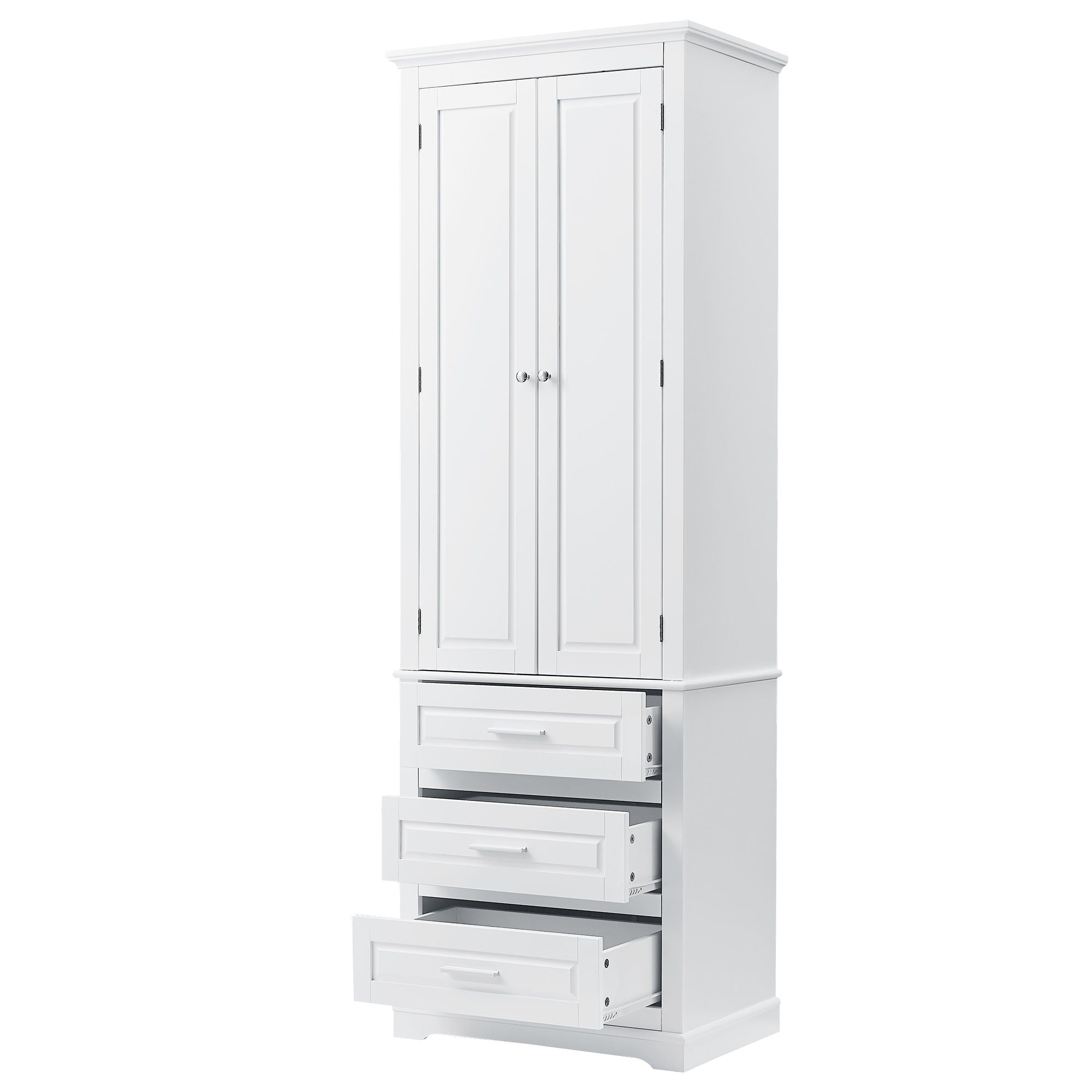 Tall Storage Cabinet With 3 Drawers For Bathroom