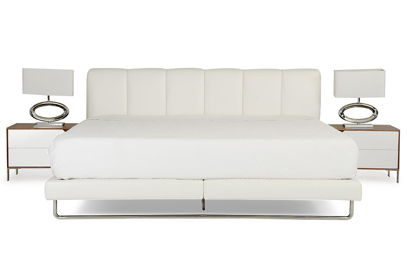 Heather - Modern White Leather Bed