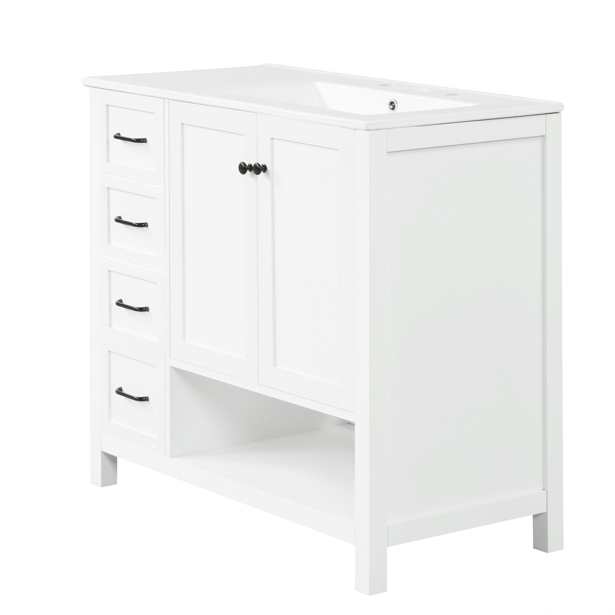 Modern Bathroom Vanity With Sink Top, 2 Doors And 2 Drawers