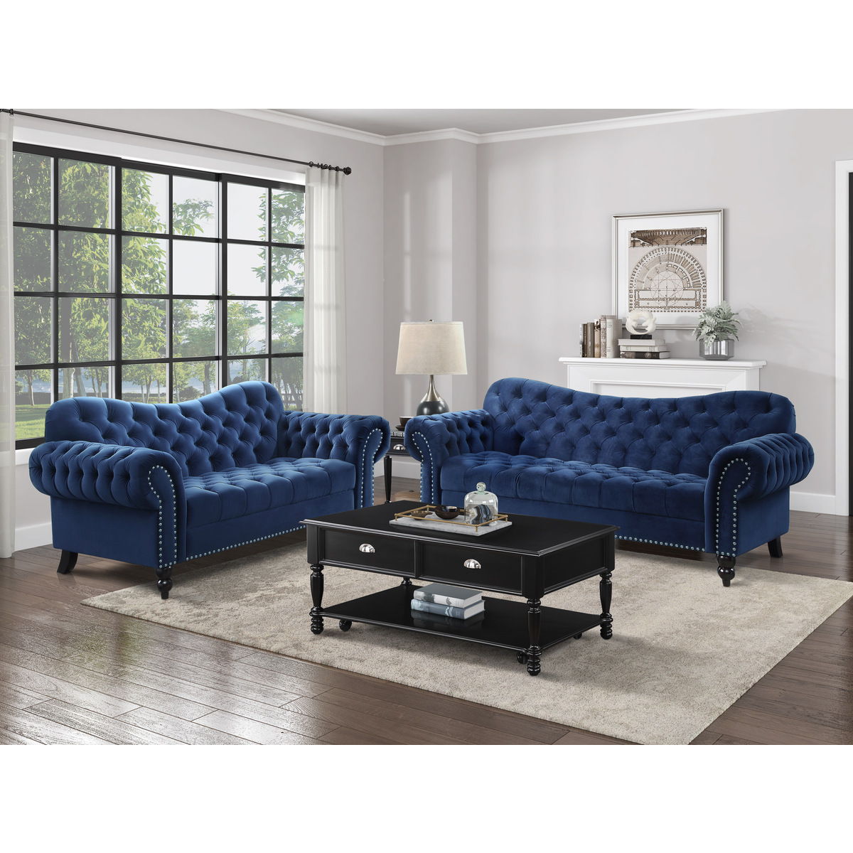 Rosalie - Loveseat - Navy Blue