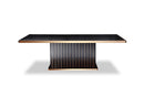 A&X Talin Modern Black Crocodile & Rosegold Dining Table