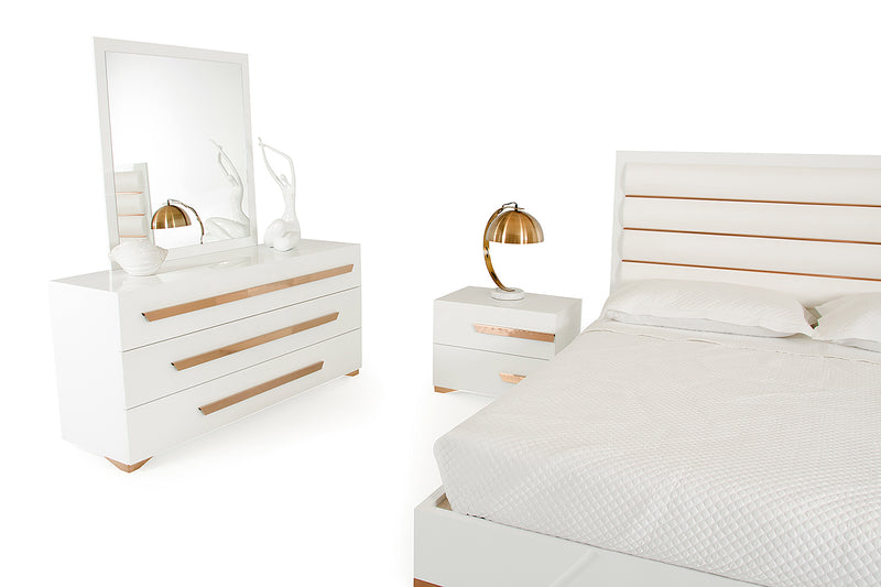 Nova Domus Juliet Italian Modern White & Rosegold Mirror