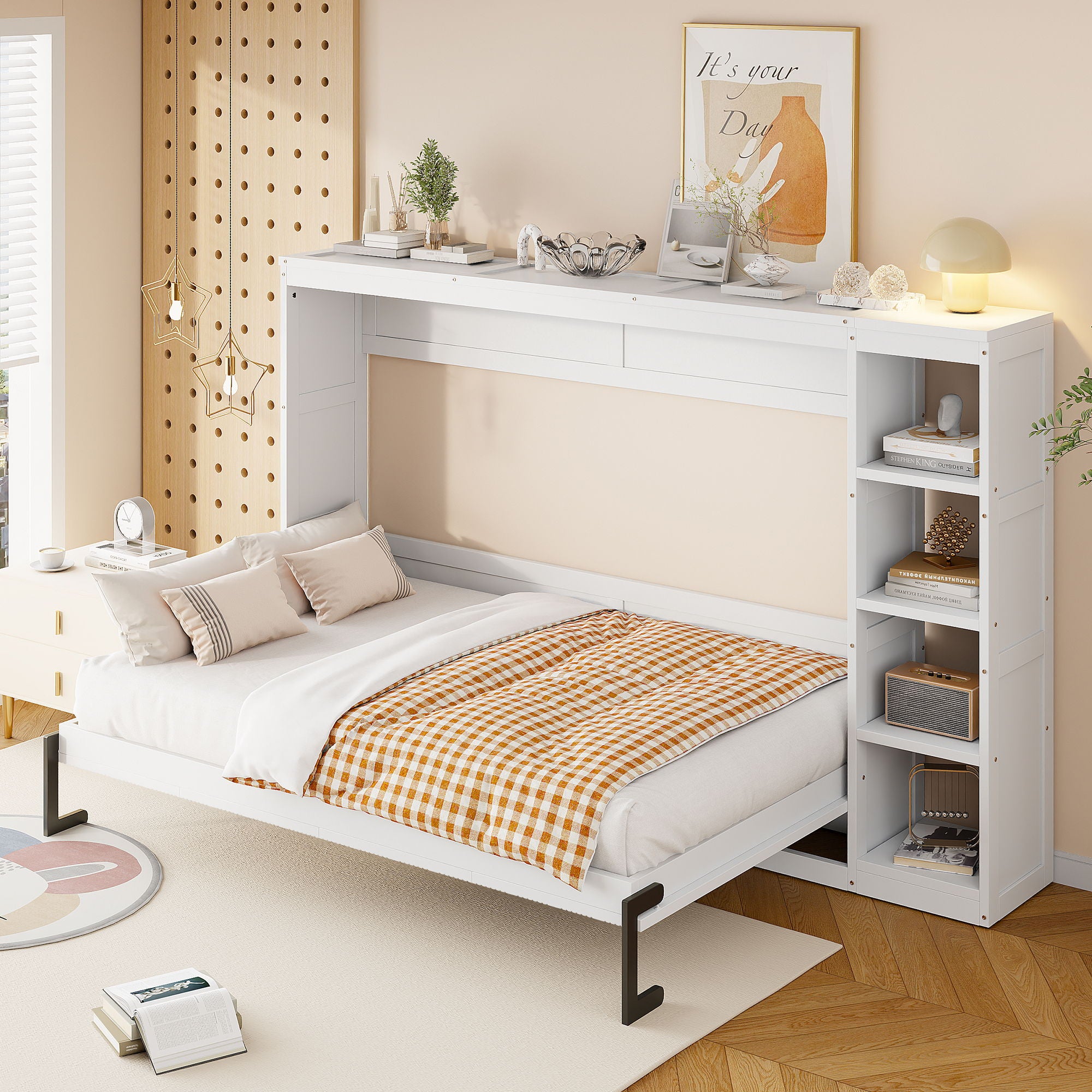 Murphy Bed With Bookshelf And Storage