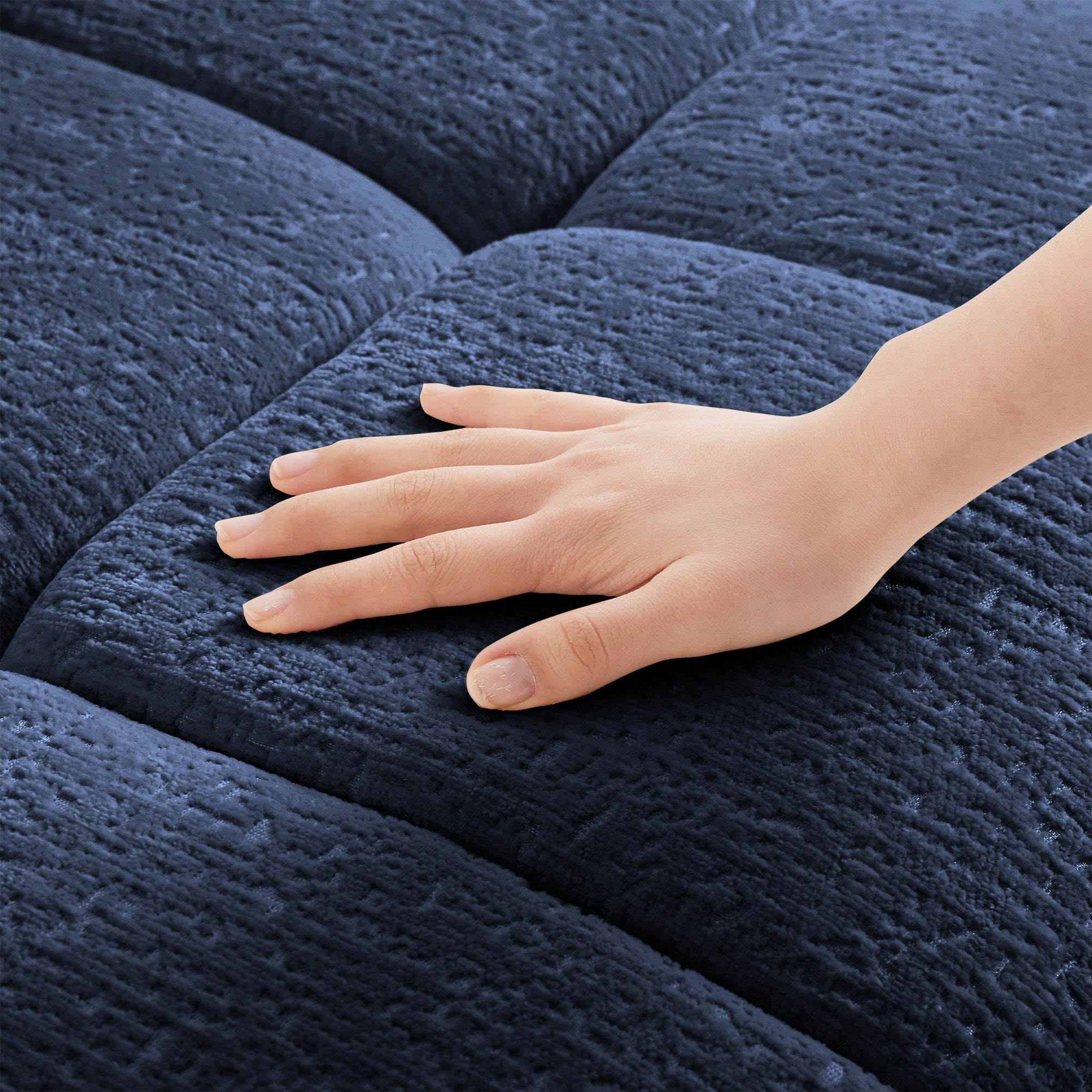 Modern Sofa & Pillows, Textured Cover, High Rebound Cushions
