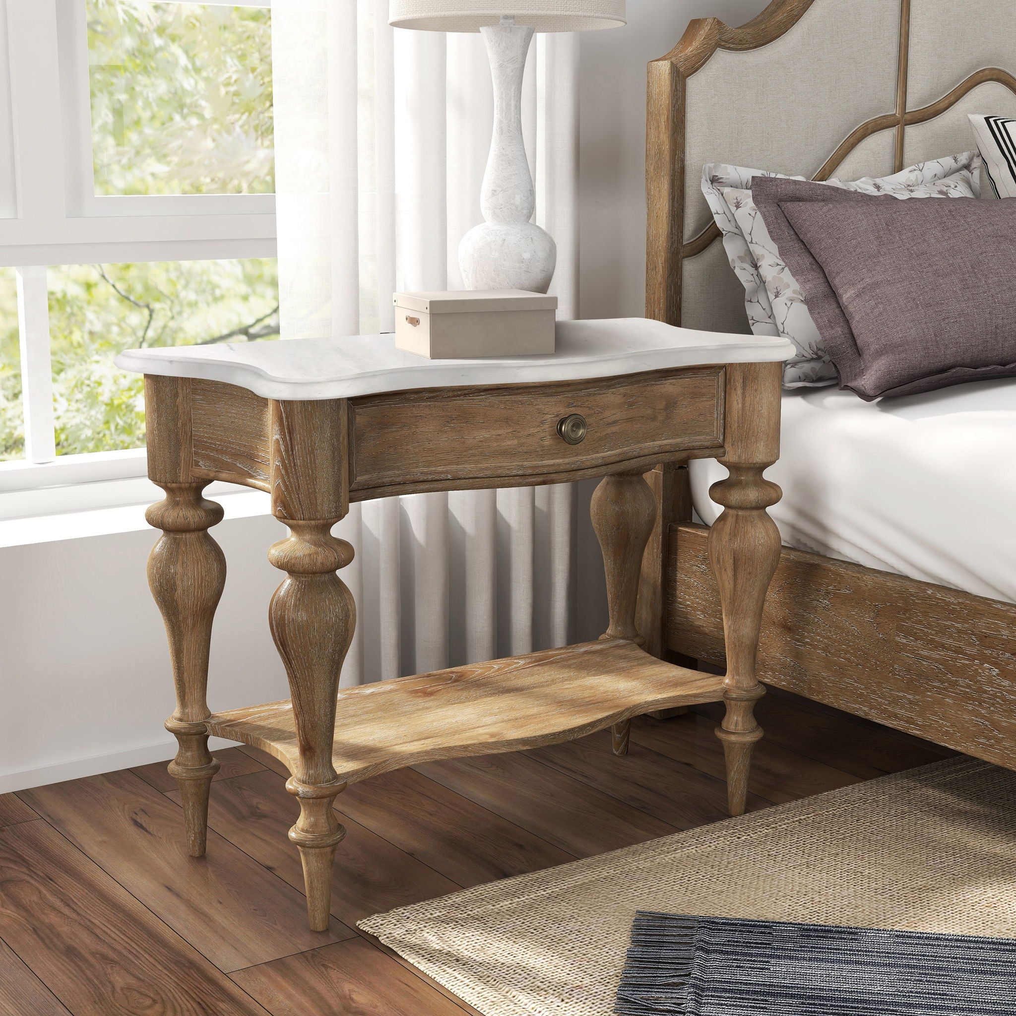 Weston Hills - Bedside Table With Storage Drawer - Natural