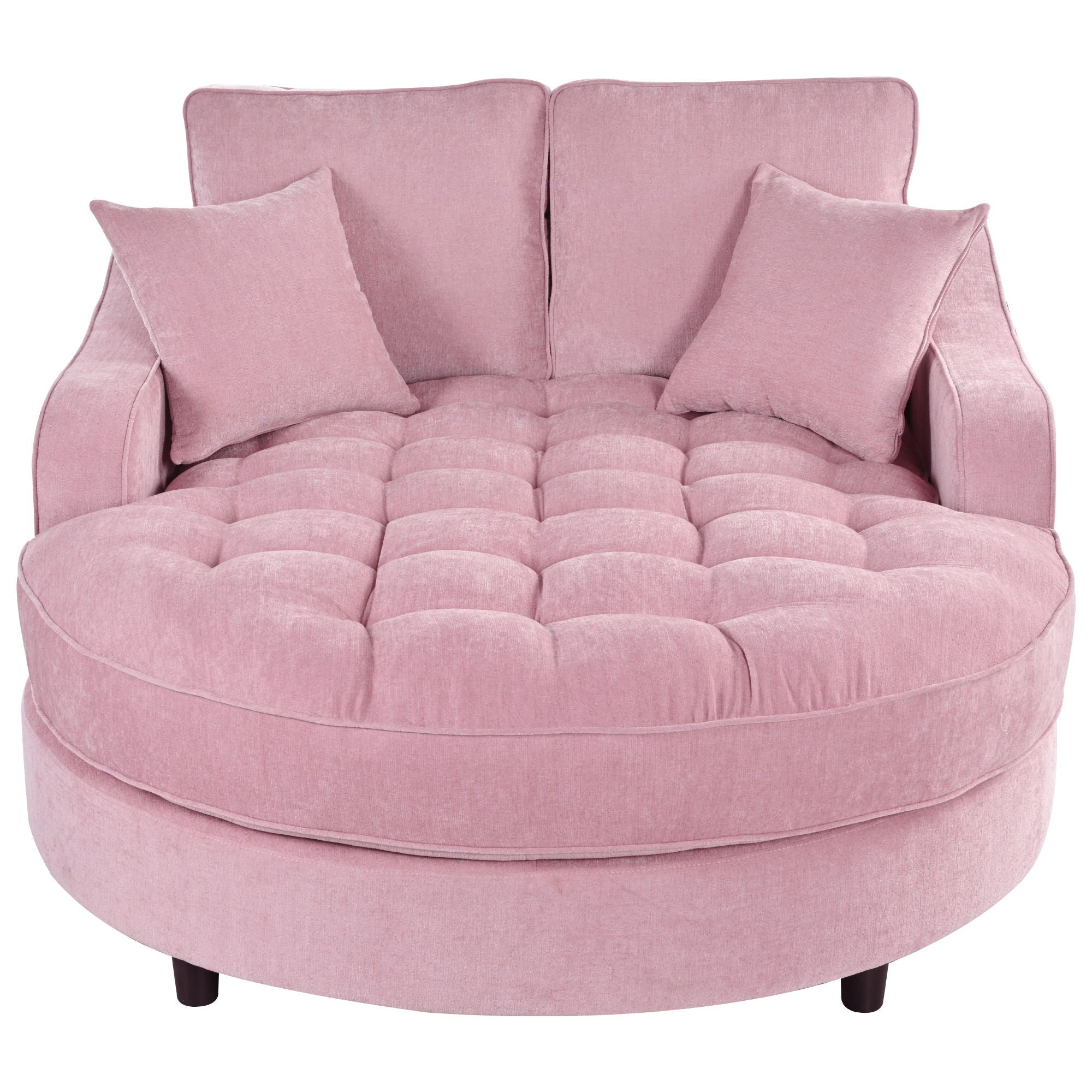 Modern Chaise Lounge Upholstered Sofa Couch With Tufted Seat And Detachable Pillows For Living Room