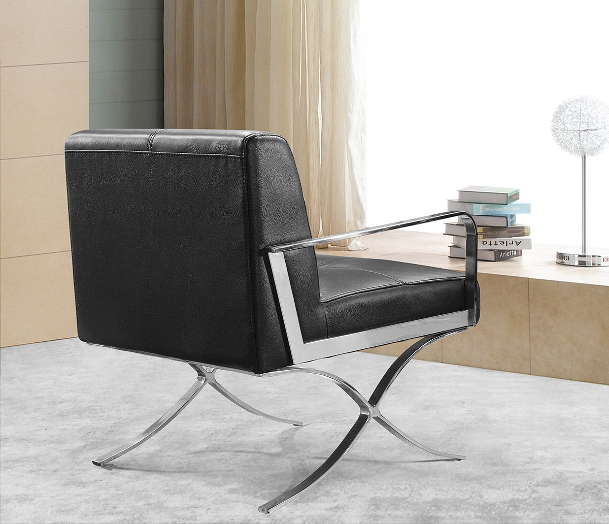 Divani Casa Delano Modern Black Leather Lounge Chair