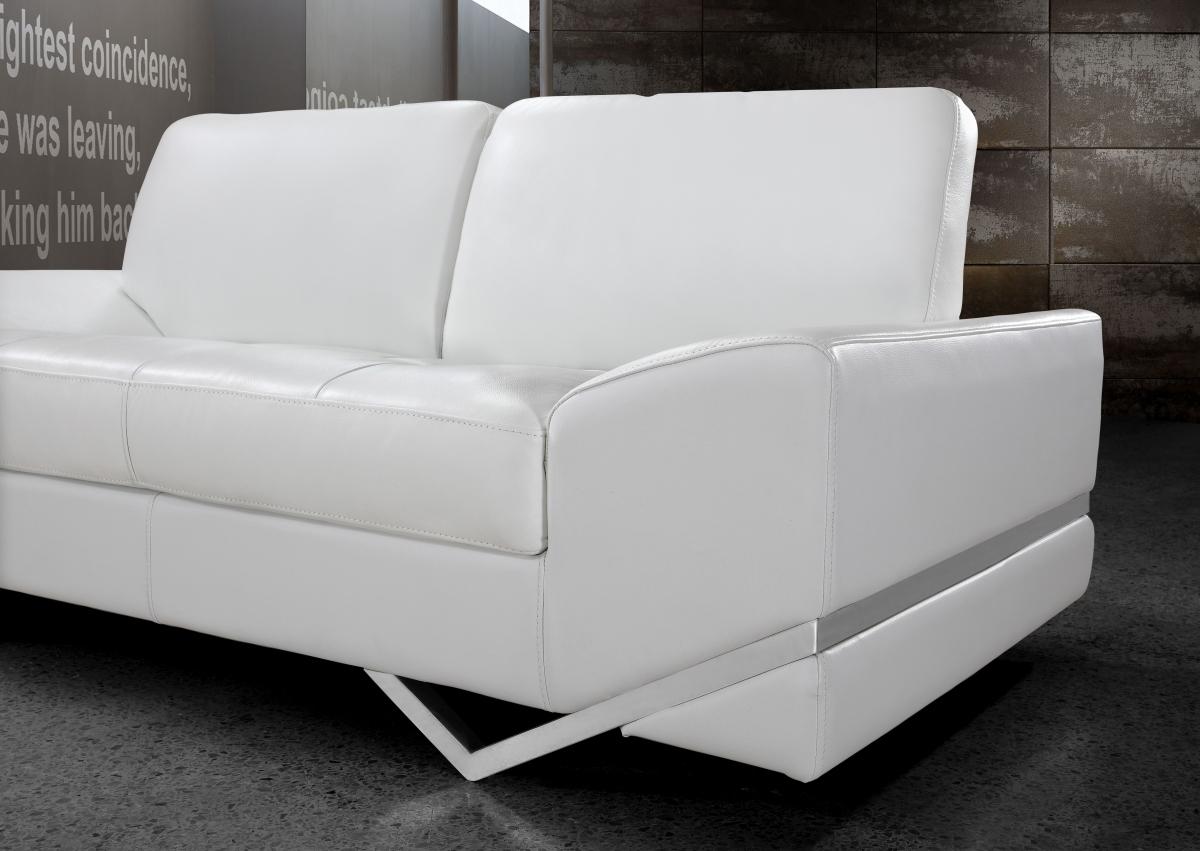 Divani Casa Vanity - Modern White Leather Loveseat
