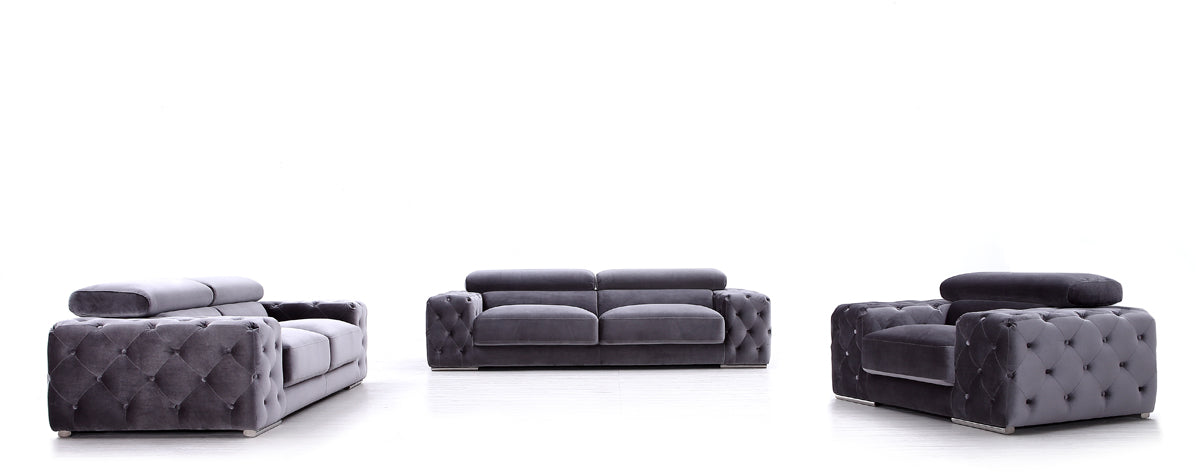 Divani Casa Trisha Modern Grey Fabric Chair