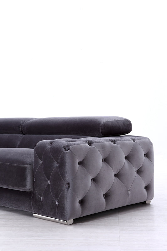 Divani Casa Trisha Modern Grey Fabric Chair