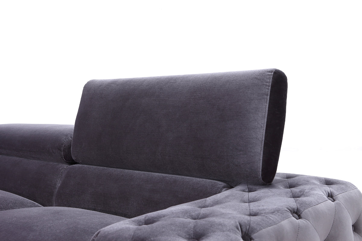 Divani Casa Trisha Modern Grey Fabric Loveseat