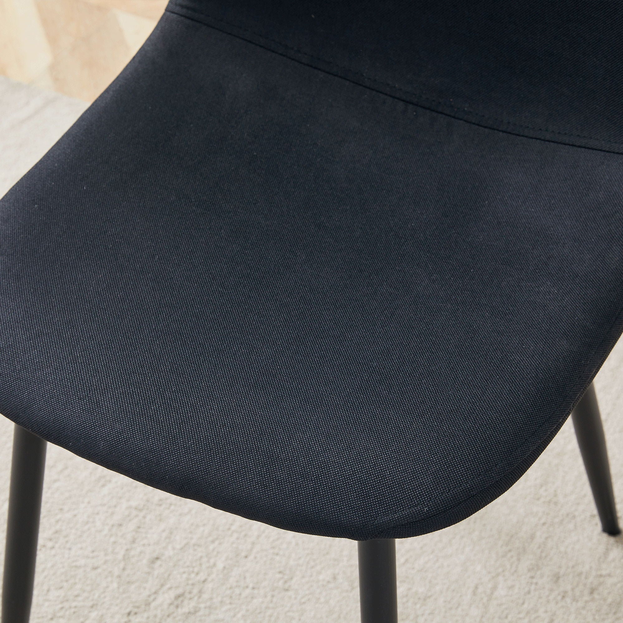 Modern Medieval Style Cushioned Side Chairs Set With Metal Legs For Kitchens