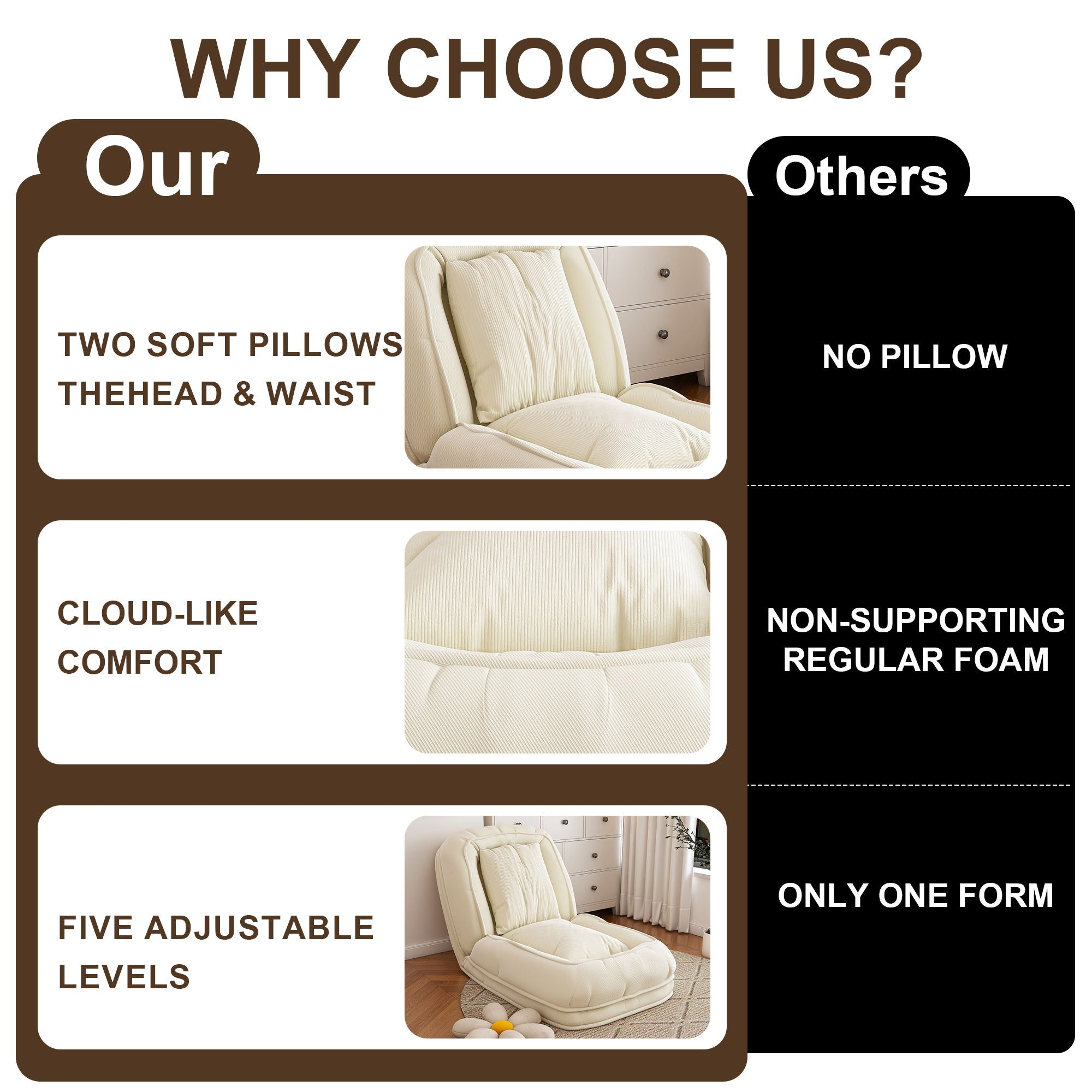 Upholstered Foldable Lazy Sofa Bed For Adults And Pets