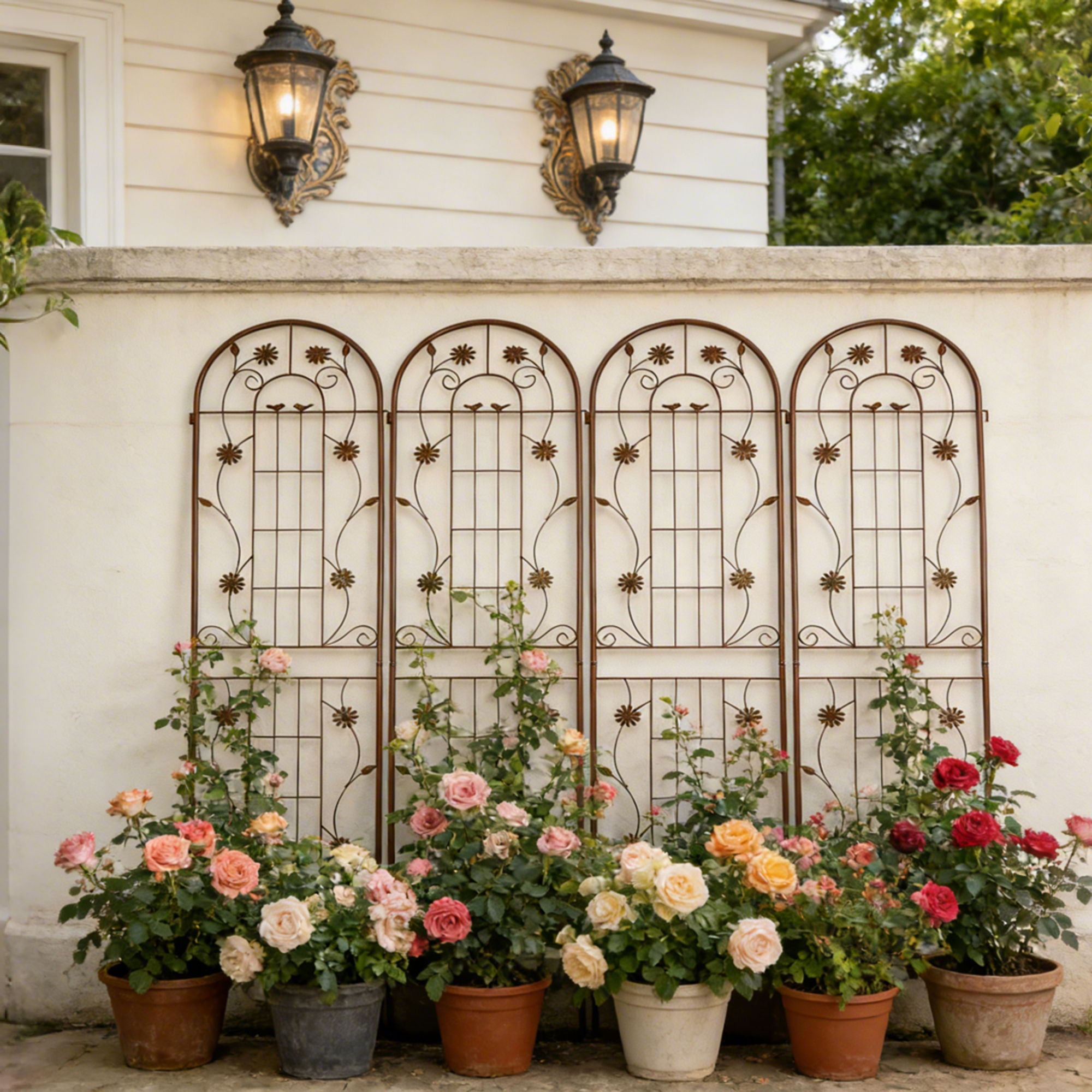Metal Garden Trellis Rustproof Trellis For Climbing Plant Outdoor Flower Support