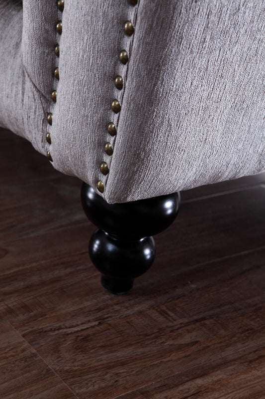 Divani Casa Alexandrina Grey Tufted Velvet Loveseat