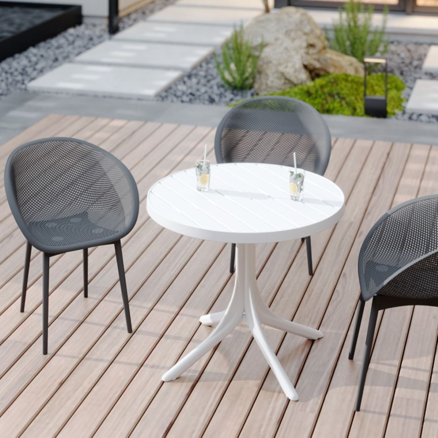2 Piece Durable Single Chair With Hollow Out Design