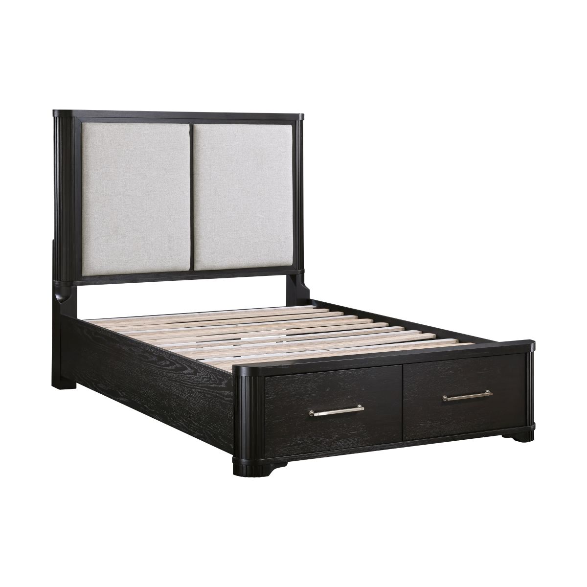 Gilbert - 4 Piece Set (Queen Bed, Nightstand, Dresser, Mirror) - Charcoal