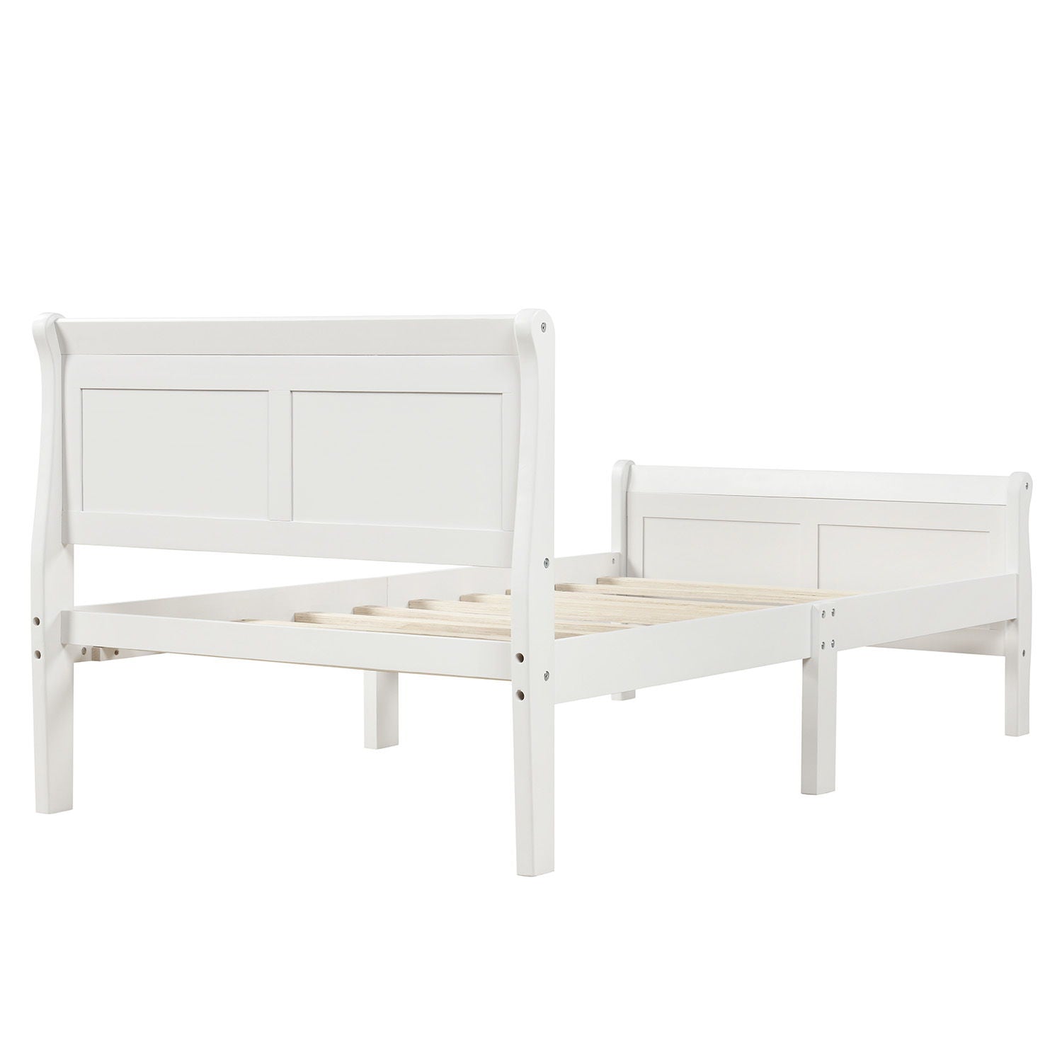 Platform Bed Frame Mattress Foundation Sleigh Bed With Headboard / Footboard / Wood Slat Suppor