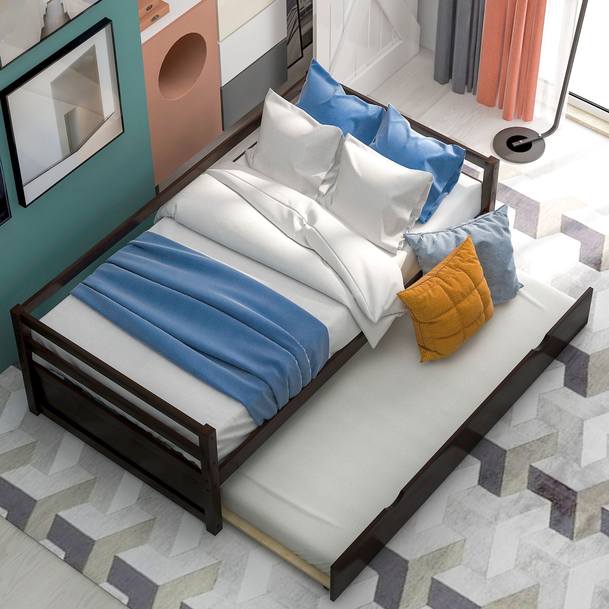 Twin Daybed With Trundle Frame Set