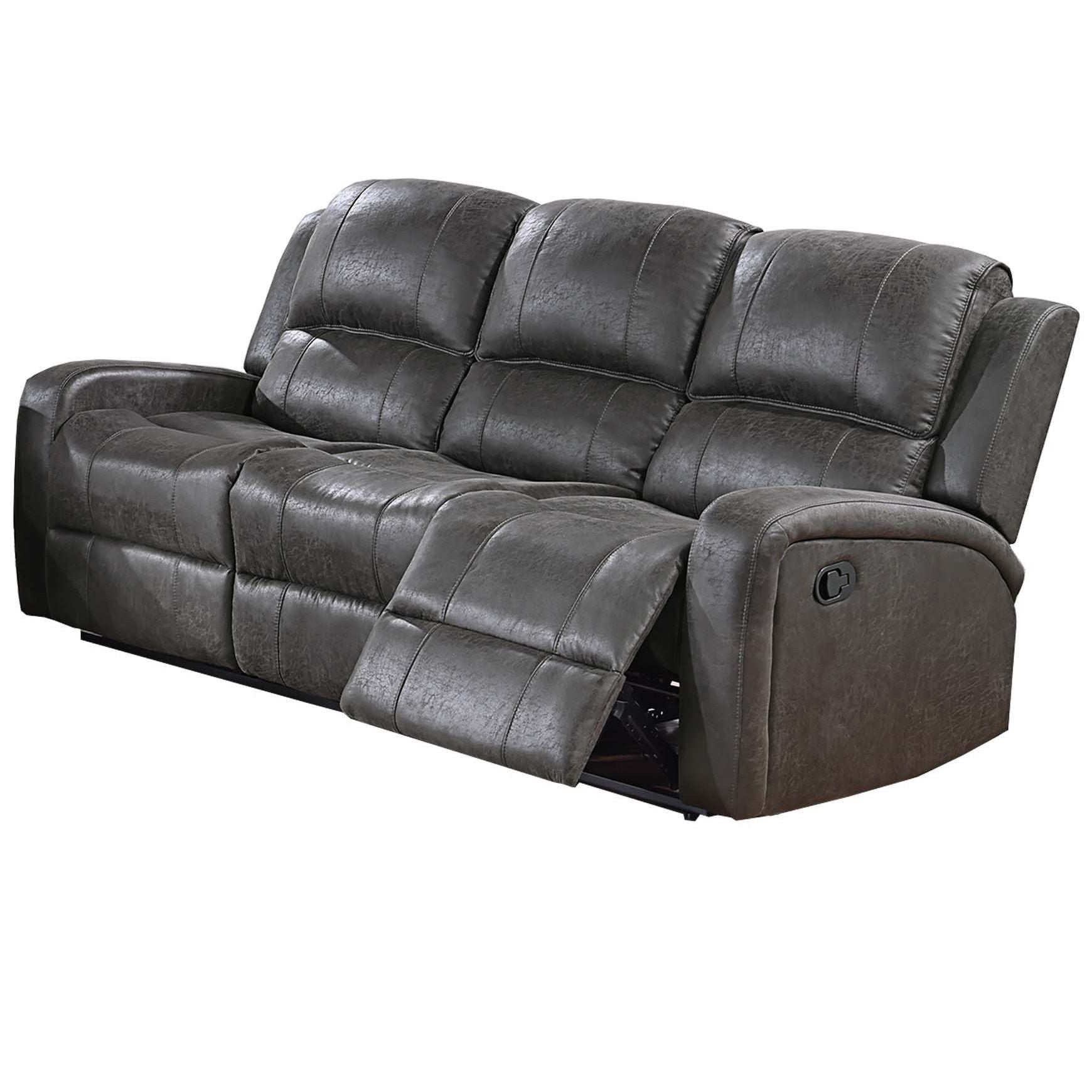 Modern Reclining Sofa With Padded Seat And Backrest
