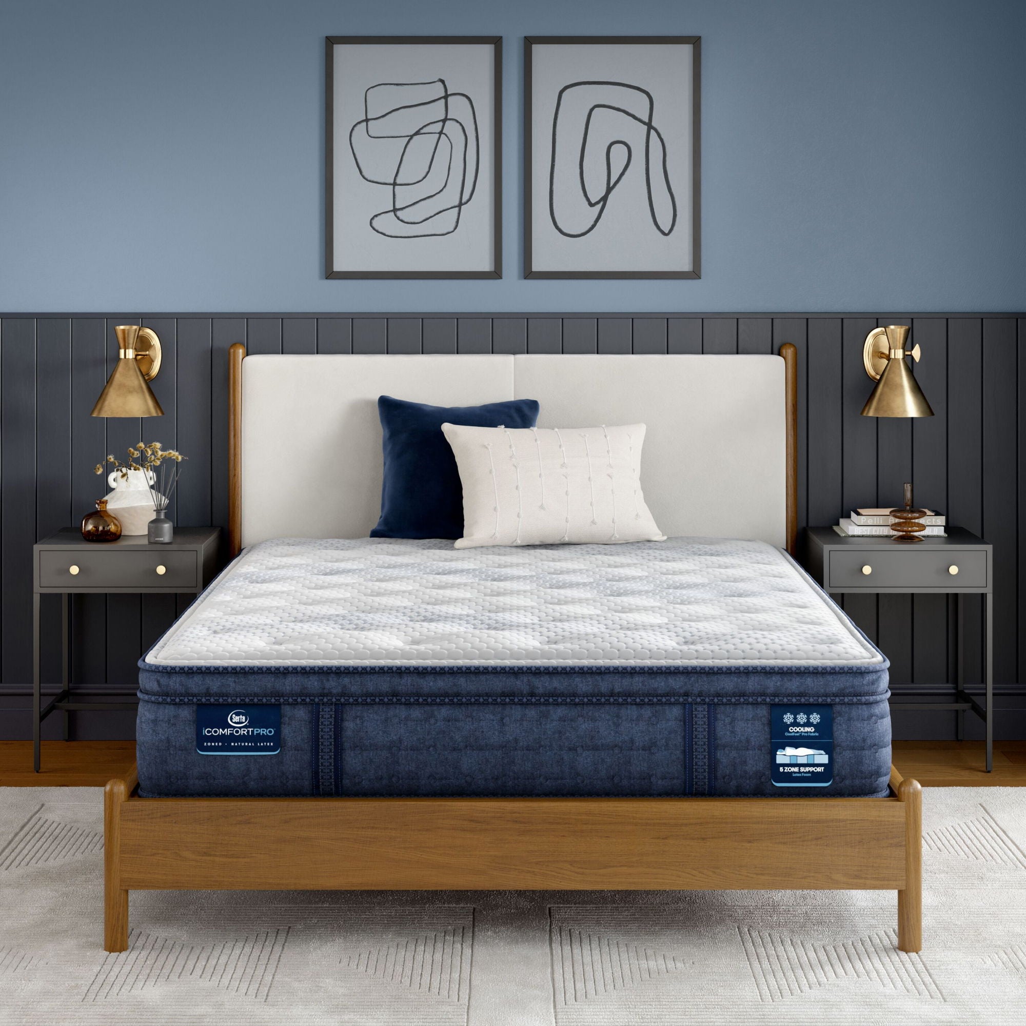 iComfortPro - 15" Dartmouth Latex Foam Plush Pillow Top Mattress