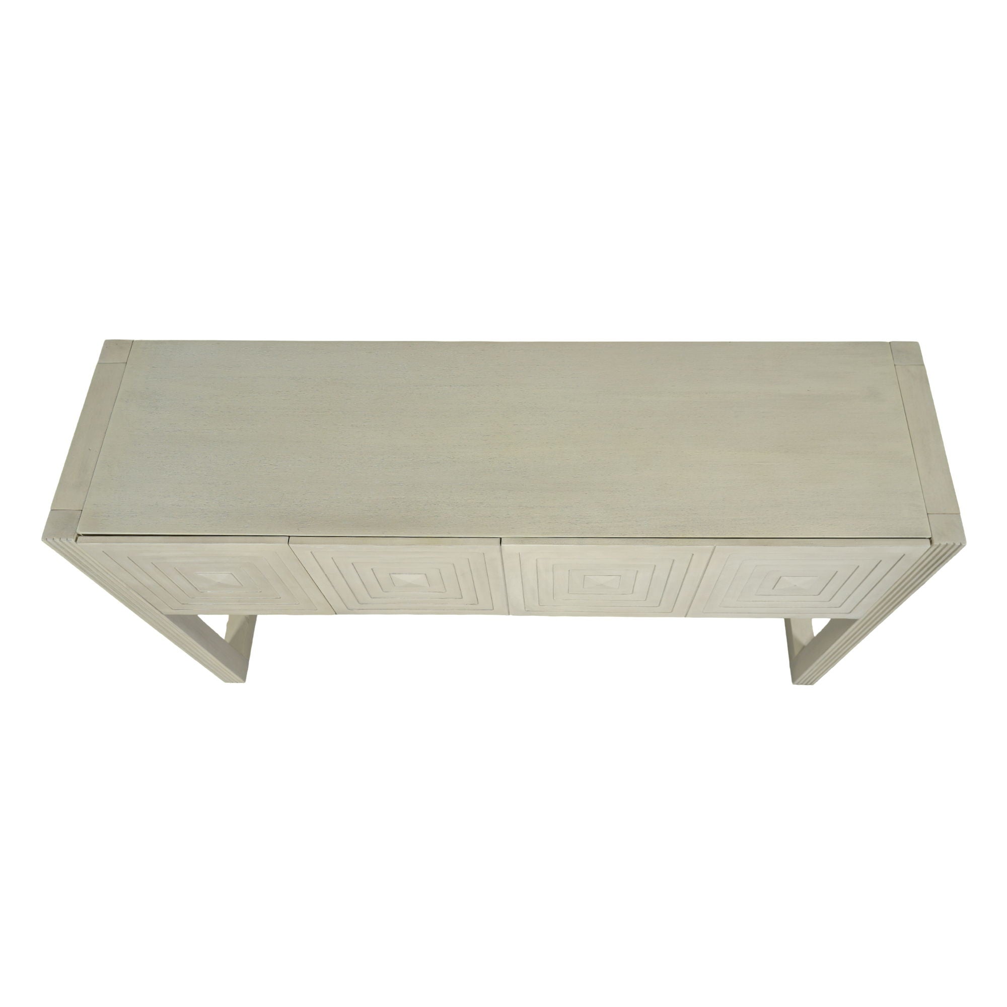 Geometric Carved Console Table With 3 Soft Close Drawers