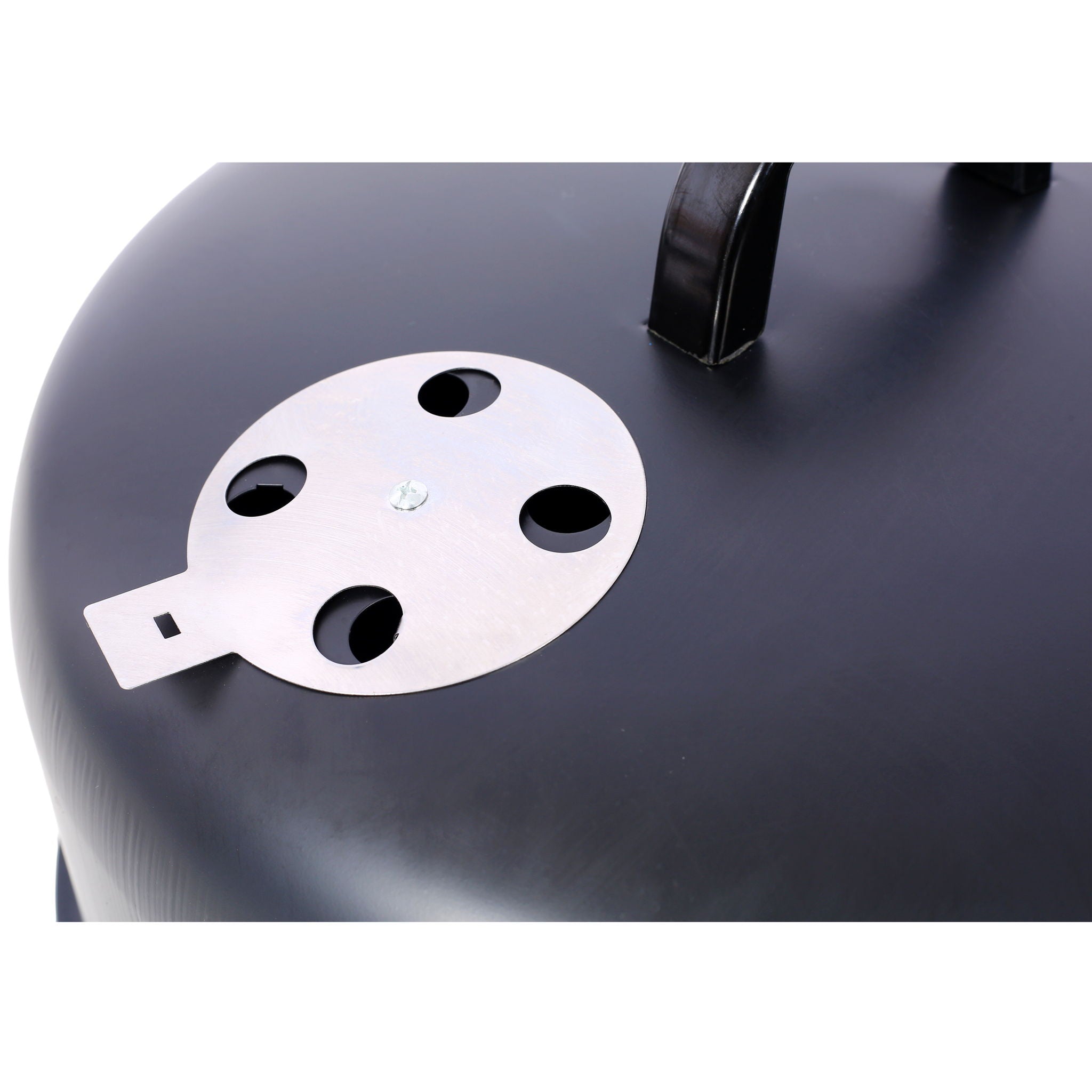 Heavy Duty Round Bbq Grill 17" Steel Charcoal Smoker For Outdoor Cooking - Black