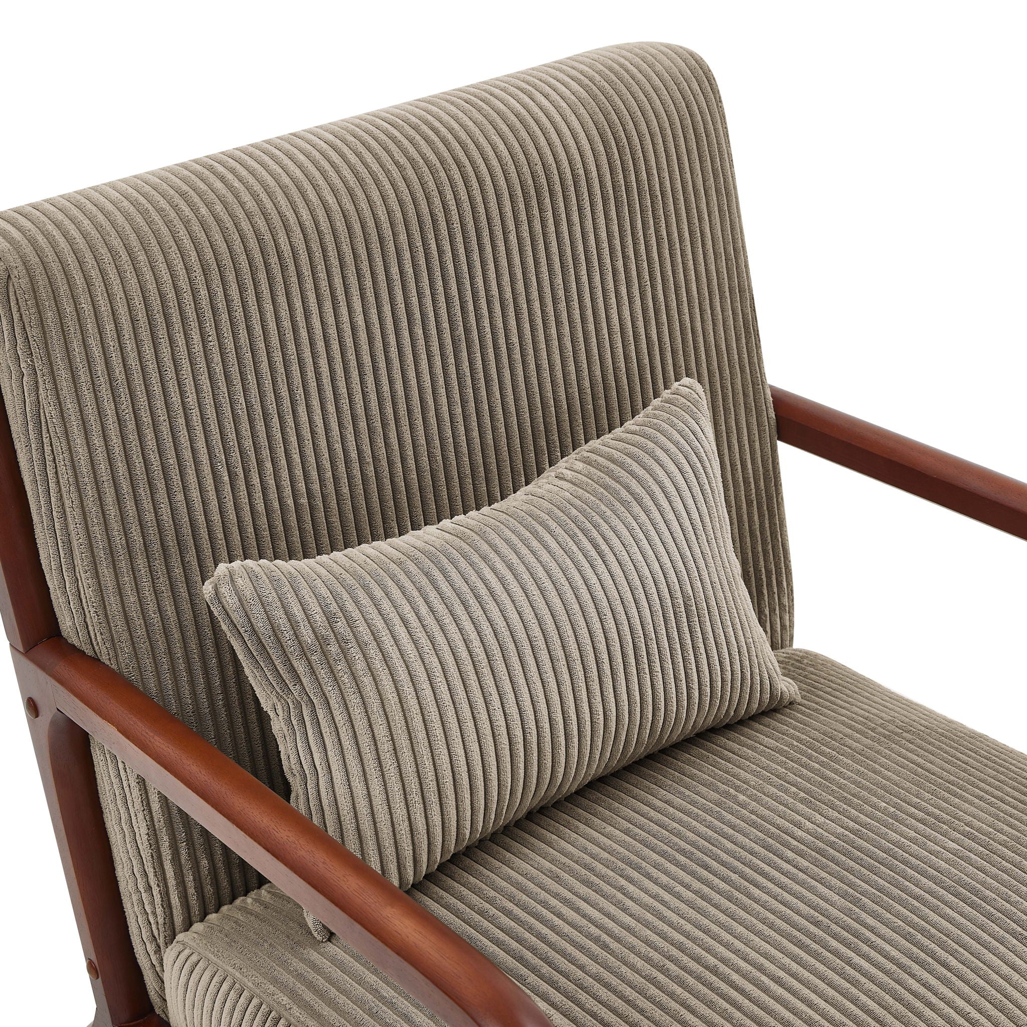 Upholstered Armchair With Back Support Pillow