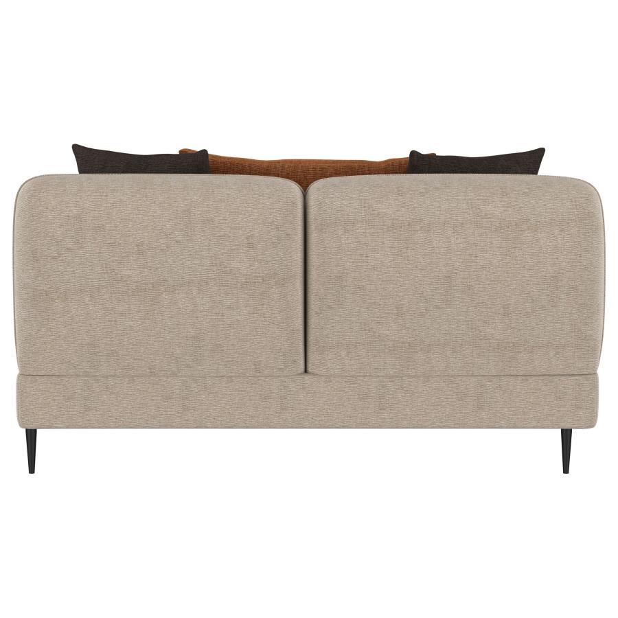 Jade - Chenille Upholstered Modern Track Arm Loveseat