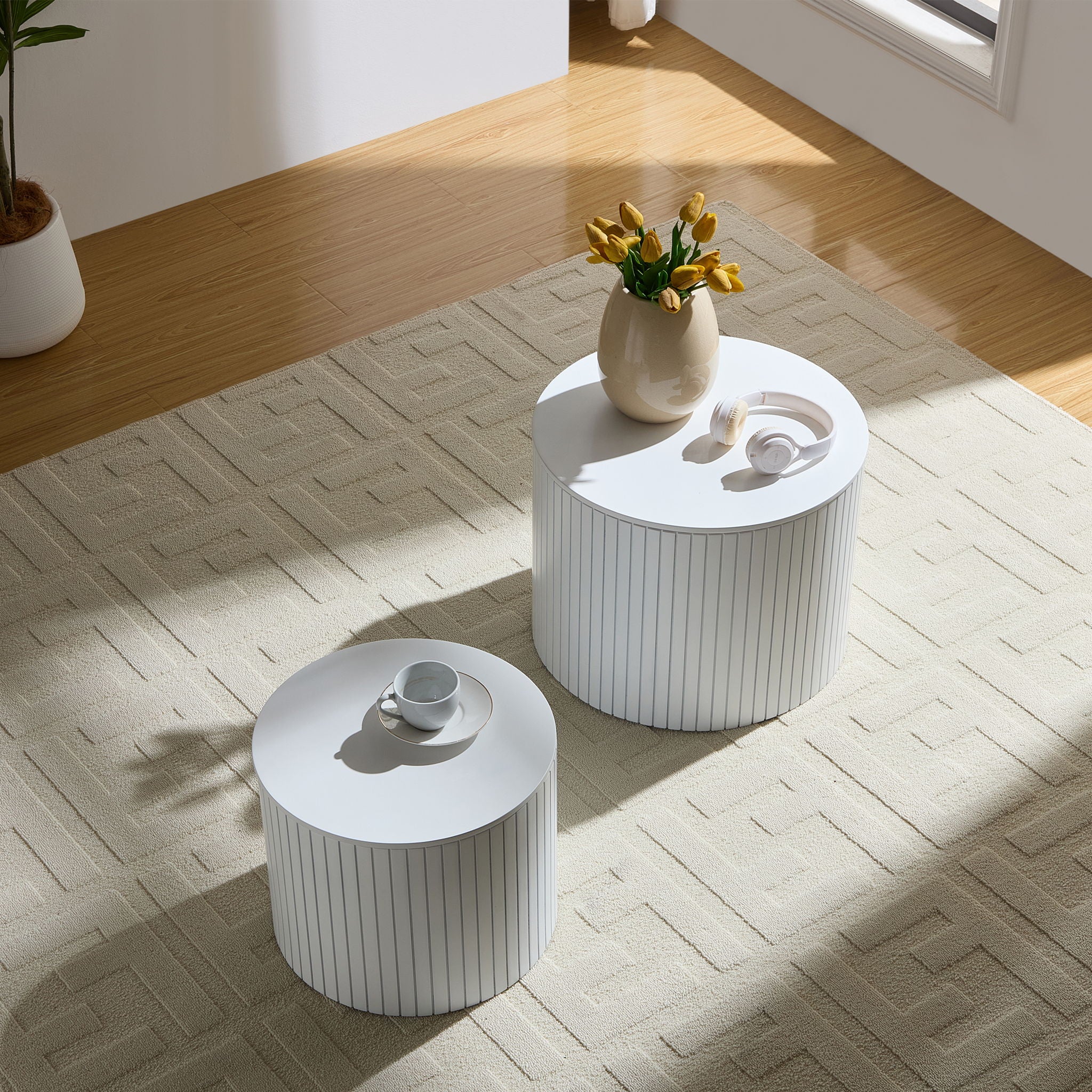 Handcrafted Nested Table Set, 2 Pieces