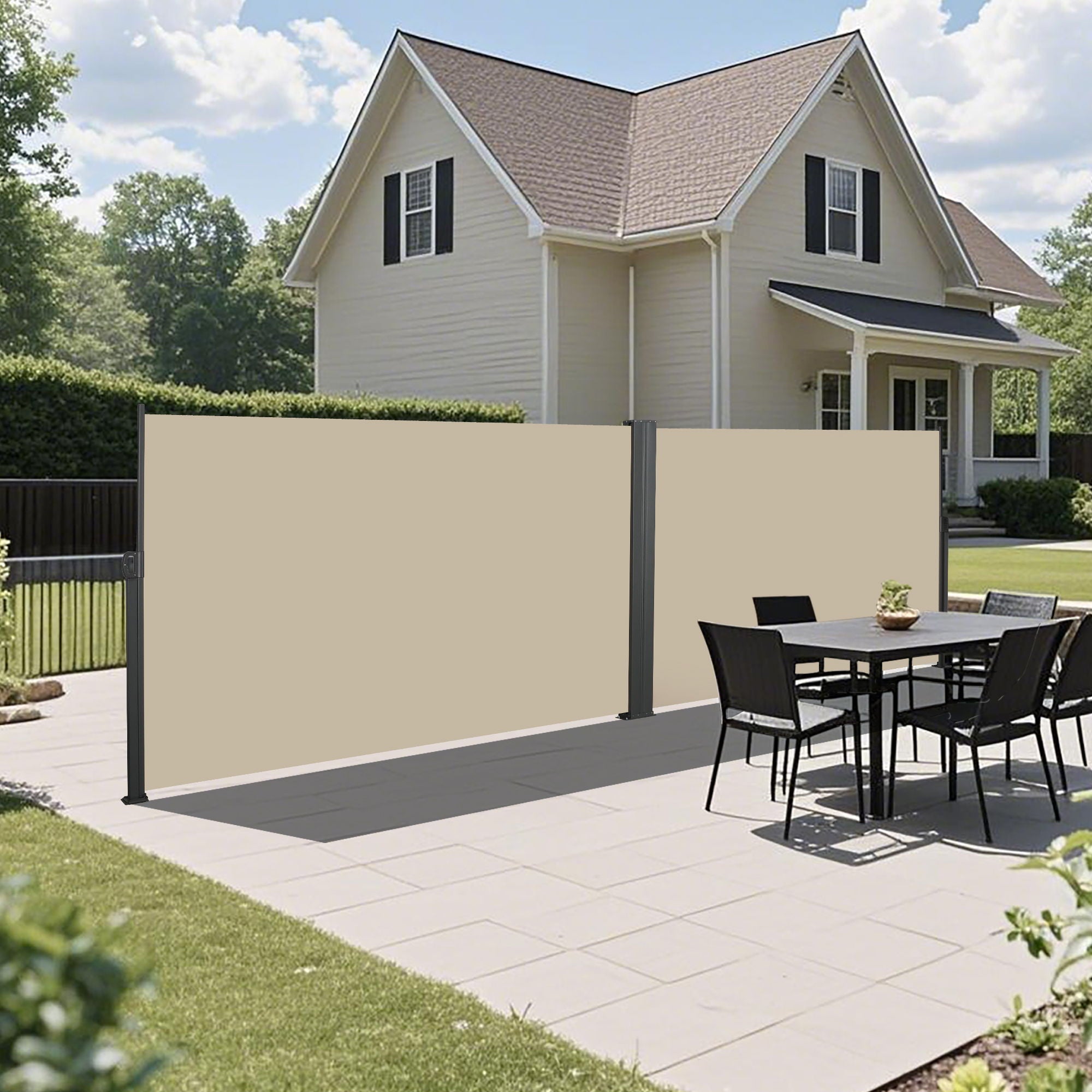 Retractable Side Awning, Waterproof And UV Resistant, Privacy Screen For Patio