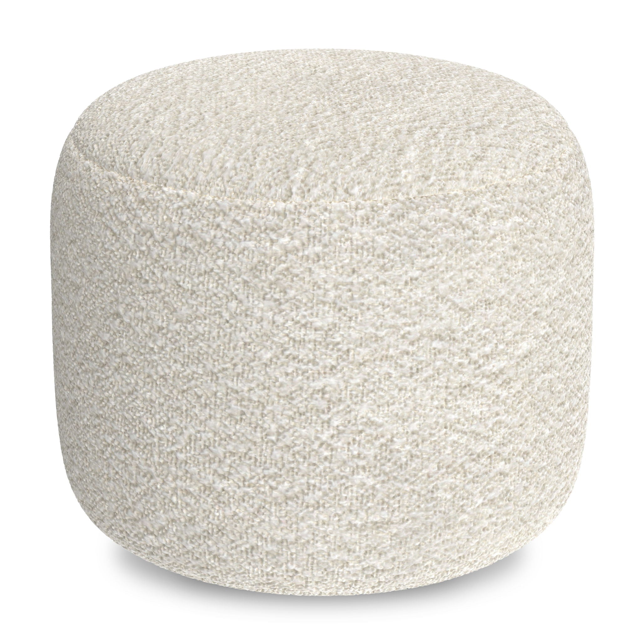 Chantal - Round Pouf - White