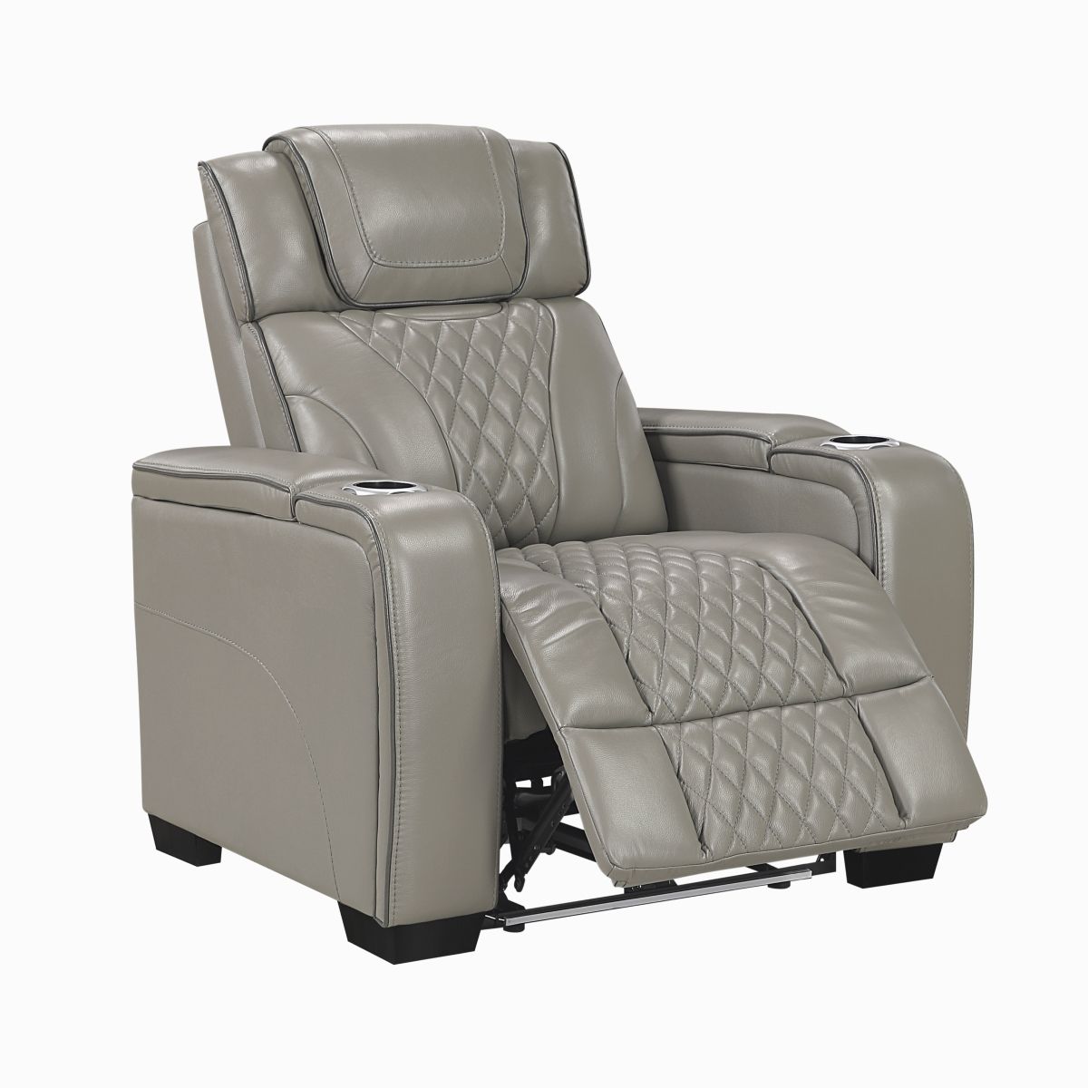 Apex - Power Reclining Chair With Power Headrest, Storage Arms With Cup Holders, Air Massage And Heat, LED Lighting And Charging Ports