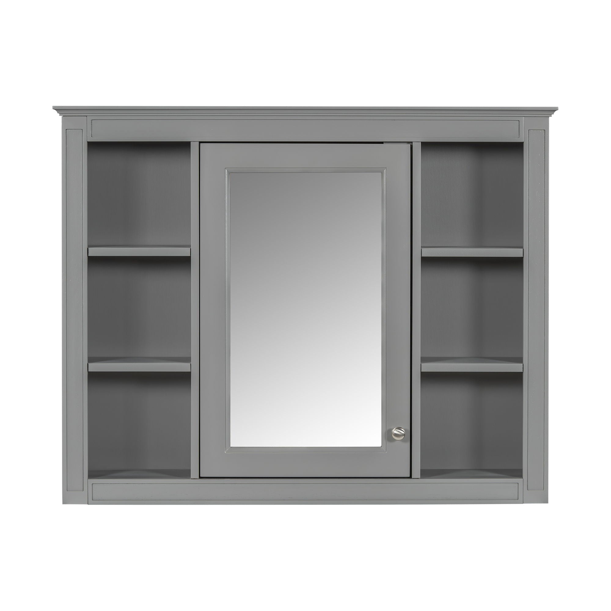 Bathroom Vanity With Mirror Cabinet, Single Sink With 2 Soft Closing Doors And 4 Drawers