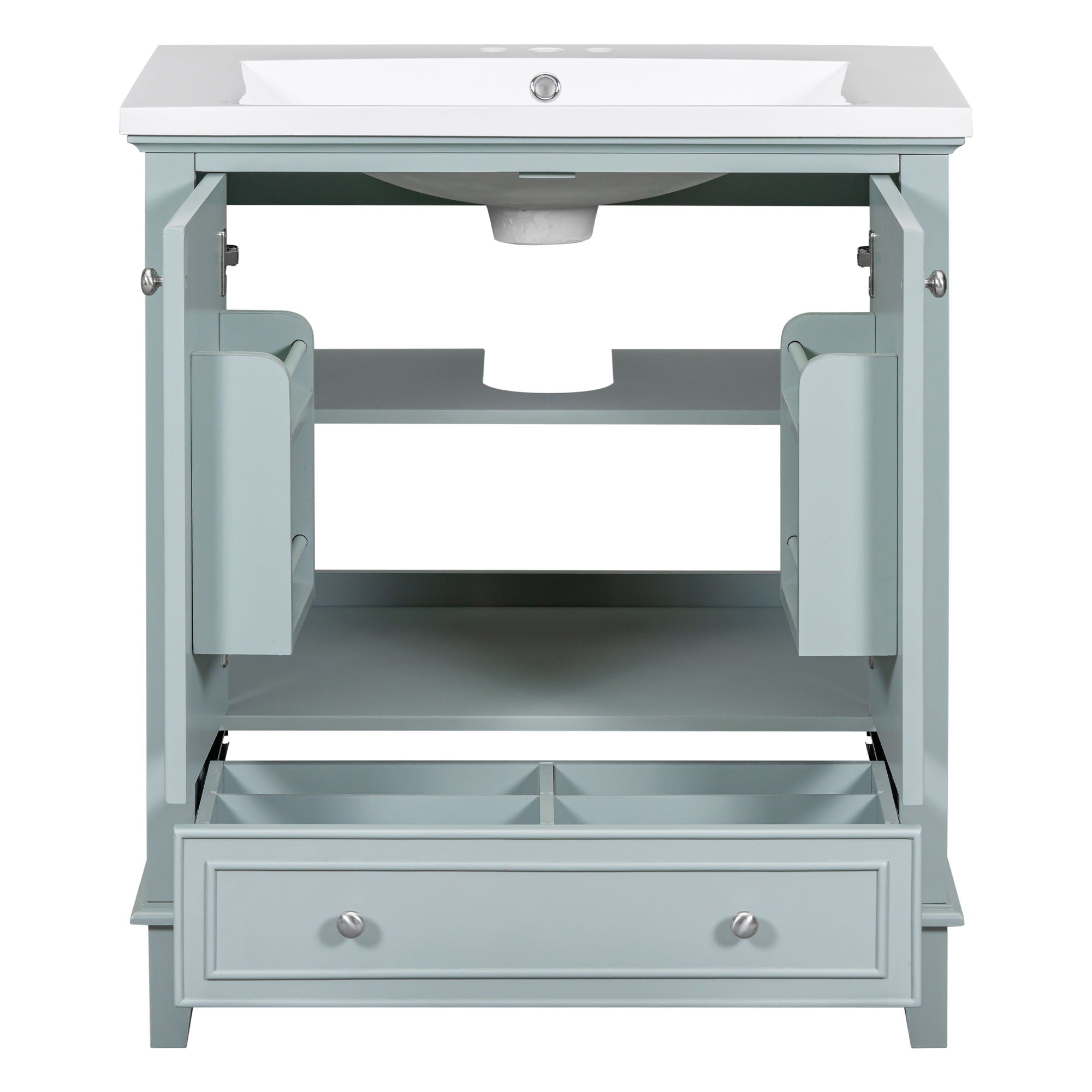 Modern Bathroom Vanity With Sink Combo, Multi Functional Cabinet With Doors And Drawer