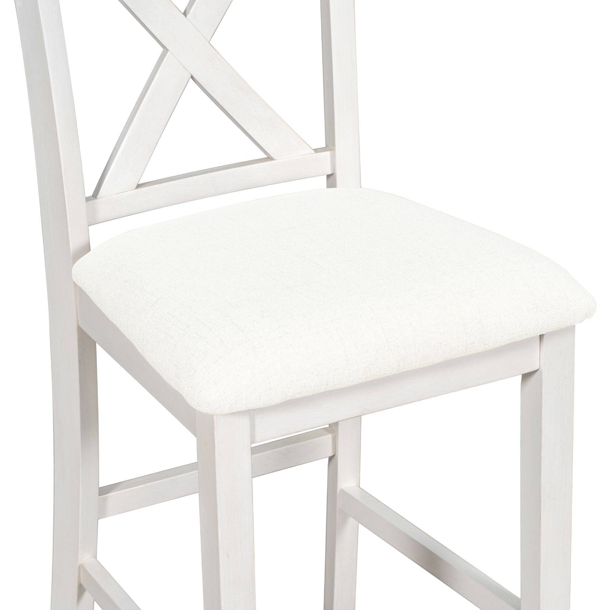 5 Pieces Counter Height Rustic Farmhouse Dining Room Wooden Bar Table Set With 2 Stools And 2 Chairs