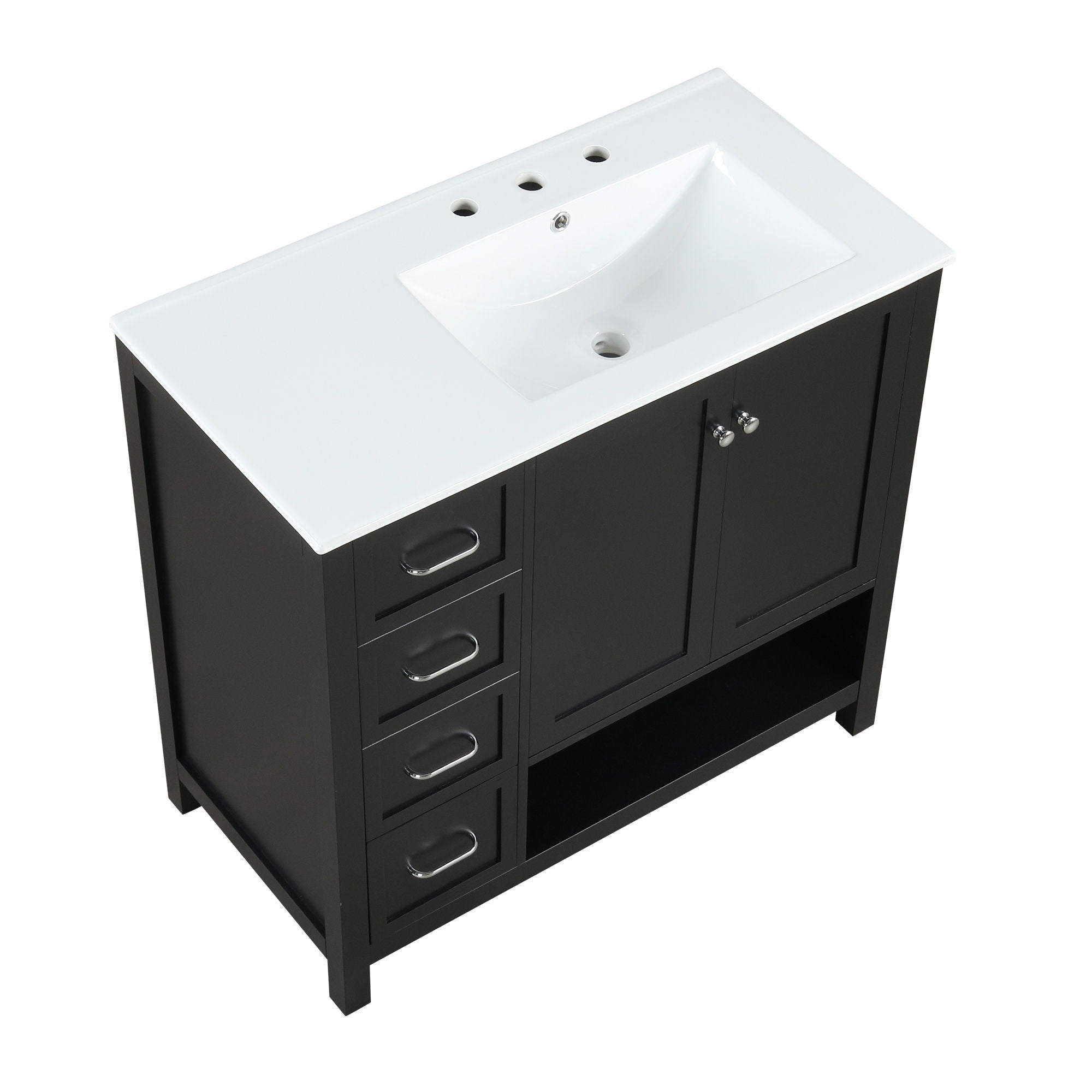 Modern Bathroom Vanity With Sink Top, 2 Doors And 2 Drawers
