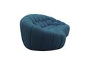 Divani Casa Yolonda - Modern Curved Dark Teal Fabric Loveseat